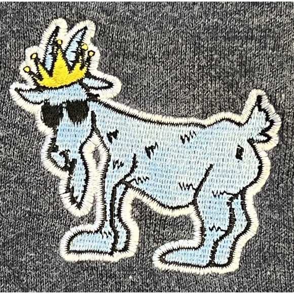 Goat USA New York Hoodie Mens Blue‎ Sweatshirt Pullover Embroidered Drawstring L - Picture 7 of 12